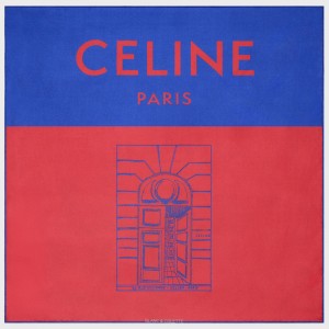 셀린느 블루레드 웰컴 CELINE 트윌 실크 반다나 스카프