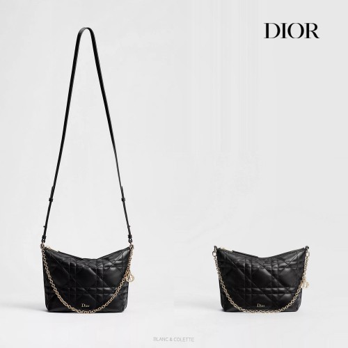 디올 블랙 매크로까나쥬 램스킨 Diorling 미니 숄더백